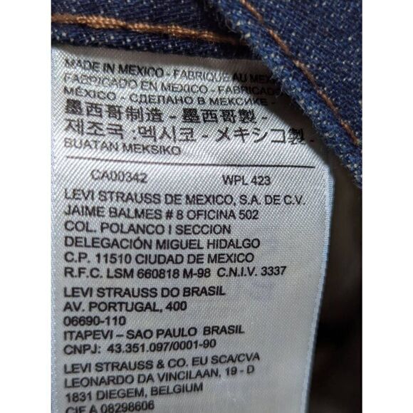 Levi Strauss & Co. Men's Blue Dark-Wash Mid-Rise Straight-Leg Denim Jeans Size 4 - Picture 7 of 8